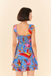 Blue Macaw Party Mini Dress sold by FARM Rio