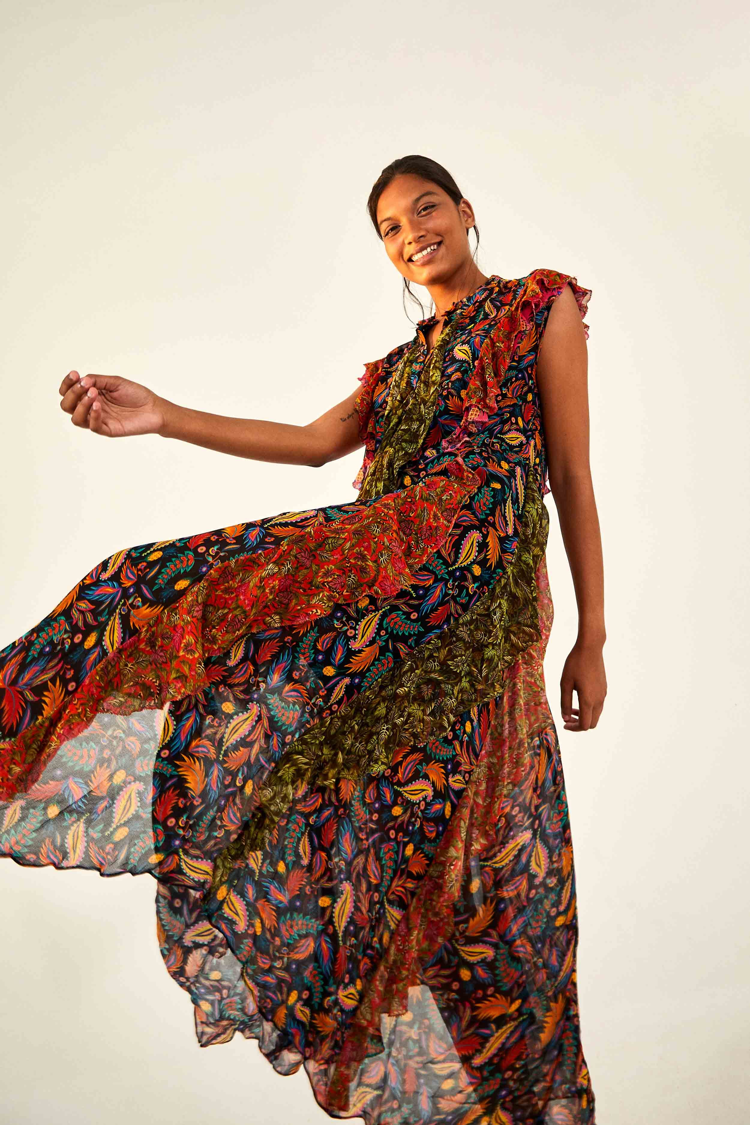 MIXED MINI PRINTS MIDI DRESS sold by FARM Rio