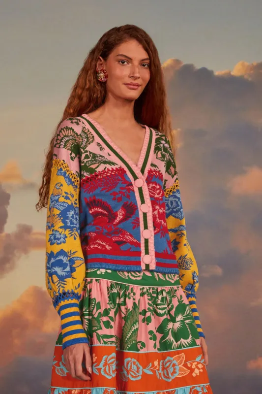 Lace Floral Patch Knit Cardigan sold by FARM Rio
