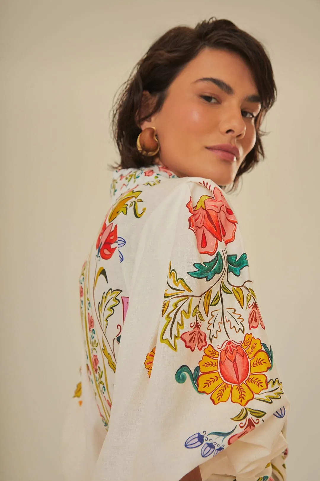 Off-White Floral Insects Romper sold by FARM Rio product image thumbnail 5