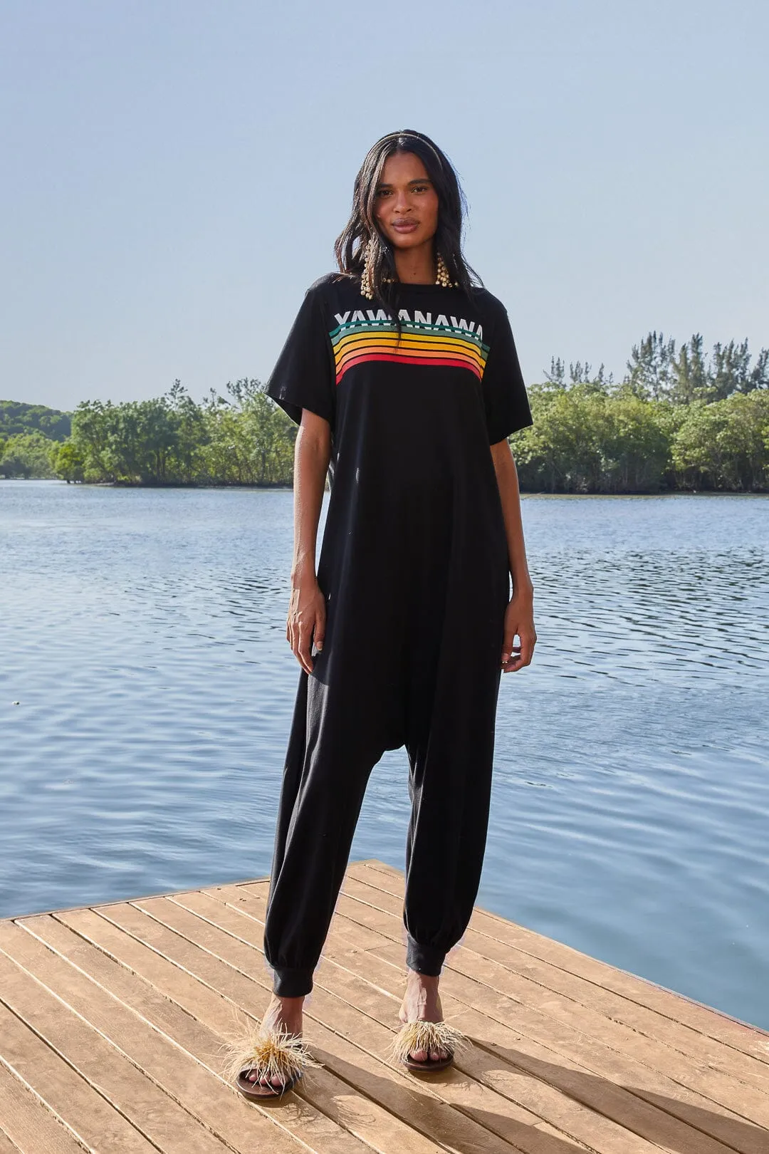 Yawanawa Carioca Longsleeve Jumpsuit sold by FARM Rio product image thumbnail 2