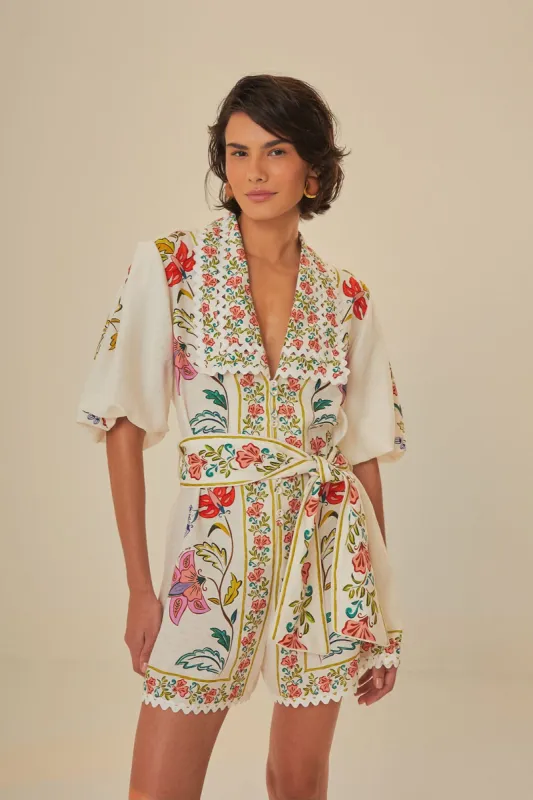 Off-White Floral Insects Romper sold by FARM Rio