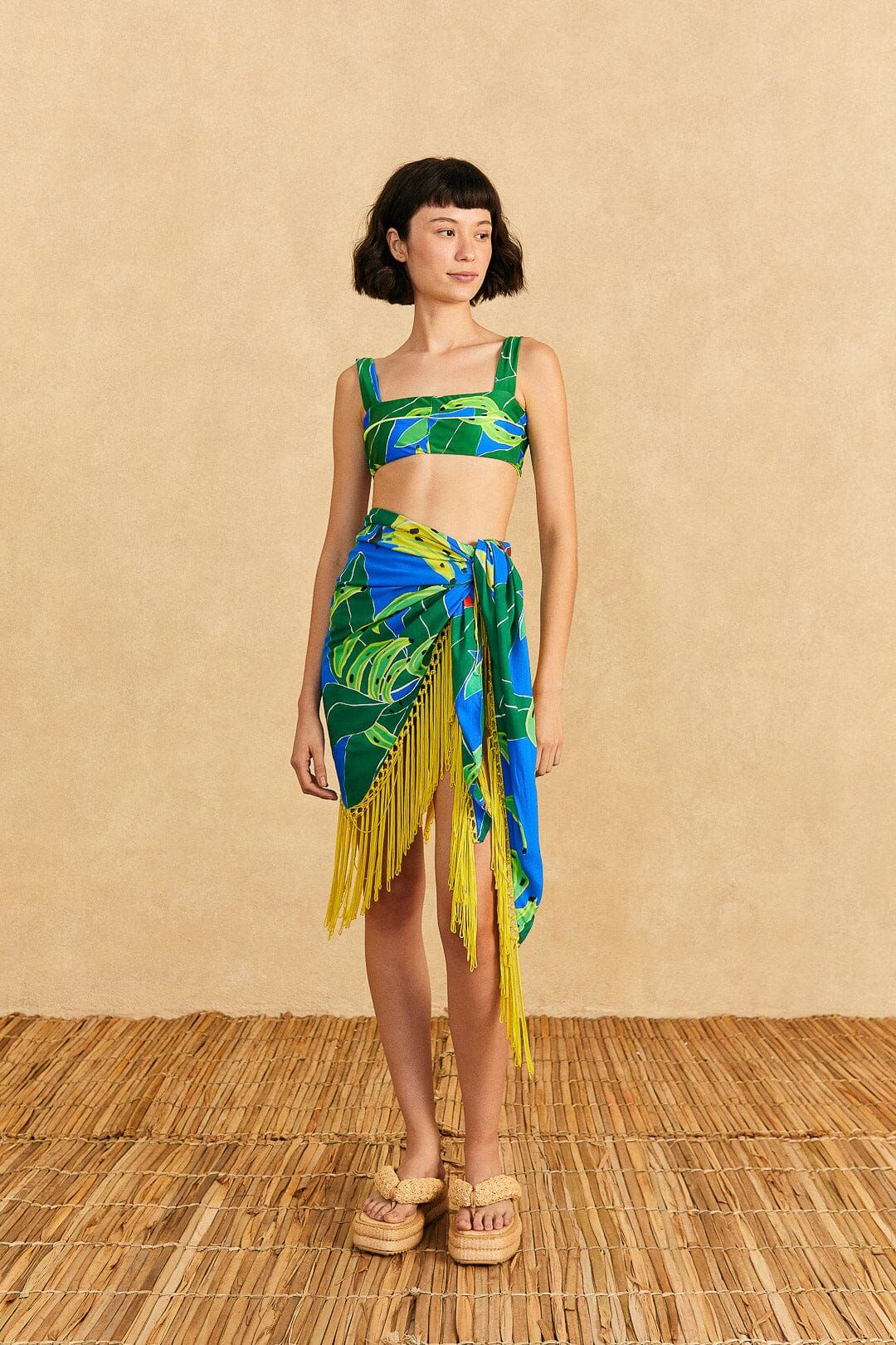 Blue Banana Leaves Sarong sold by FARM Rio product image thumbnail 2