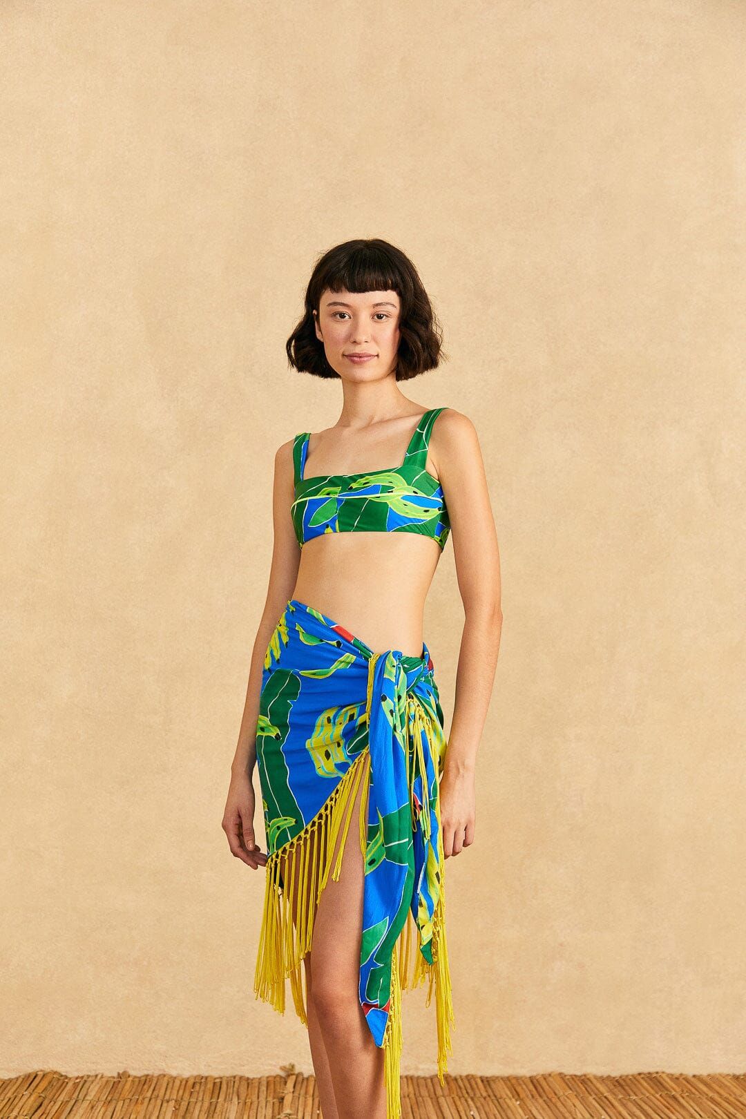 Blue Banana Leaves Sarong sold by FARM Rio
