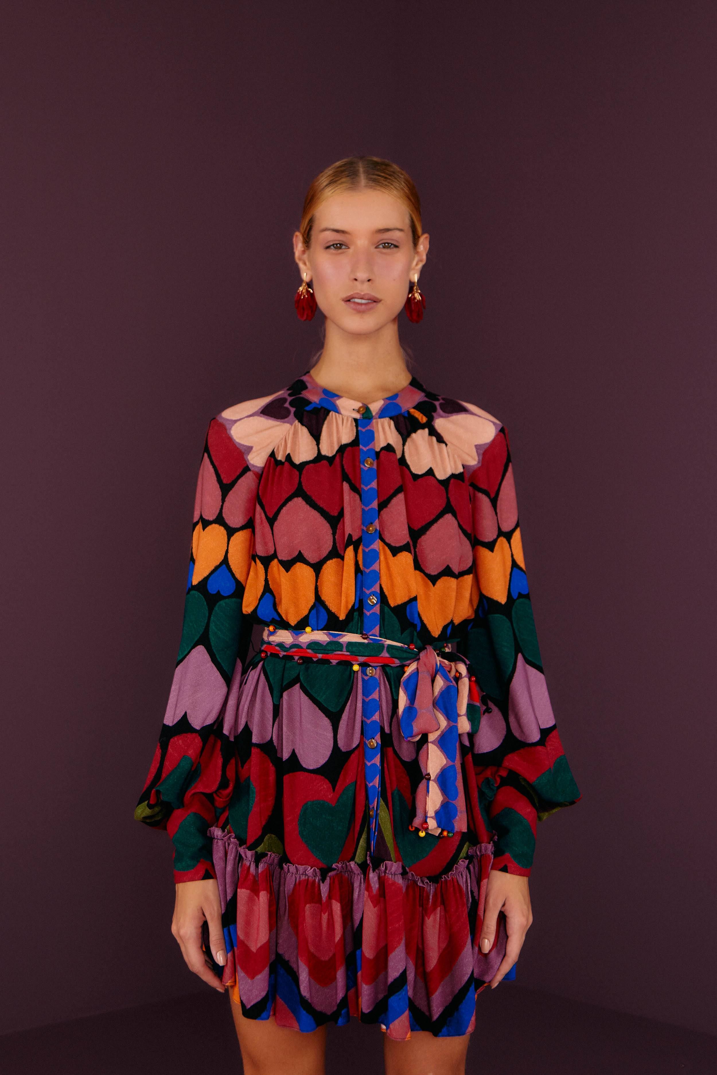 Full Of Hearts Mini Dress sold by FARM Rio