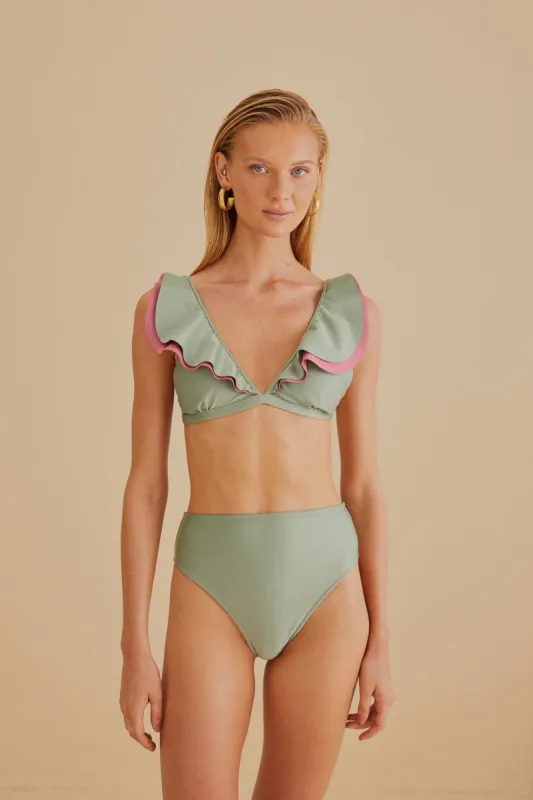 Green High Waisted Bikini Bottom sold by FARM Rio