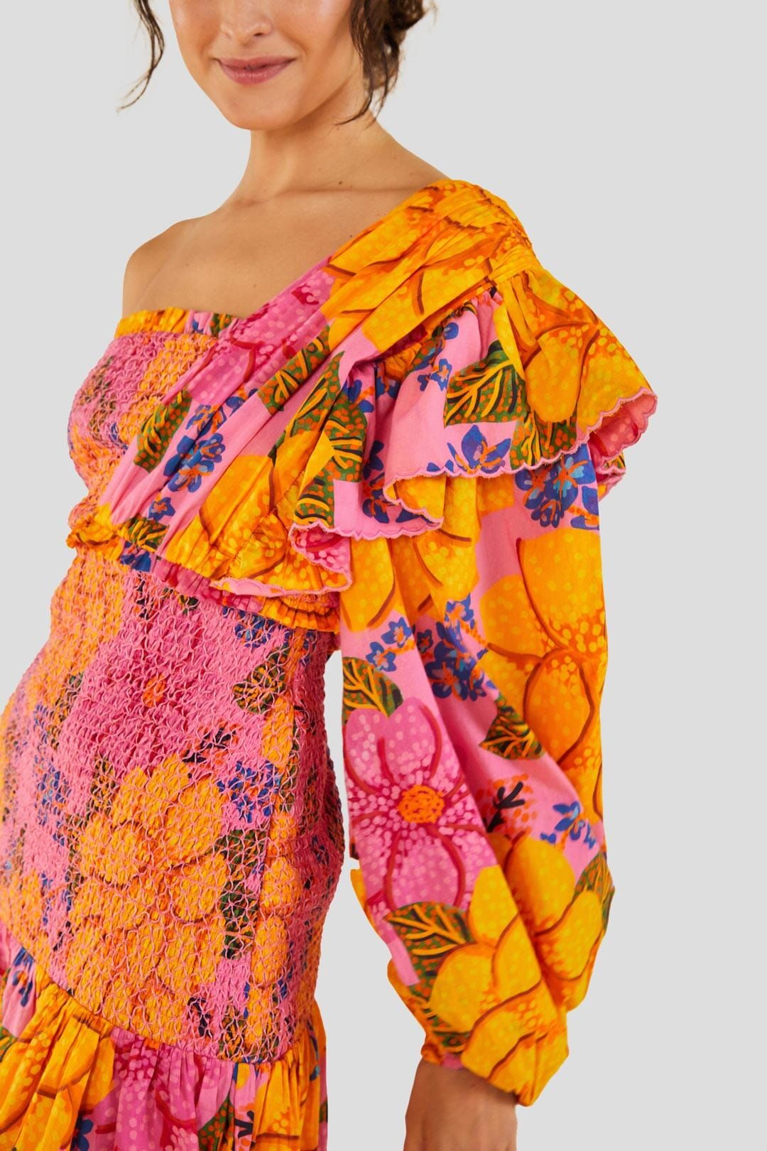 Flowers Garden One Shoulder Mini Dress sold by FARM Rio product image thumbnail 5