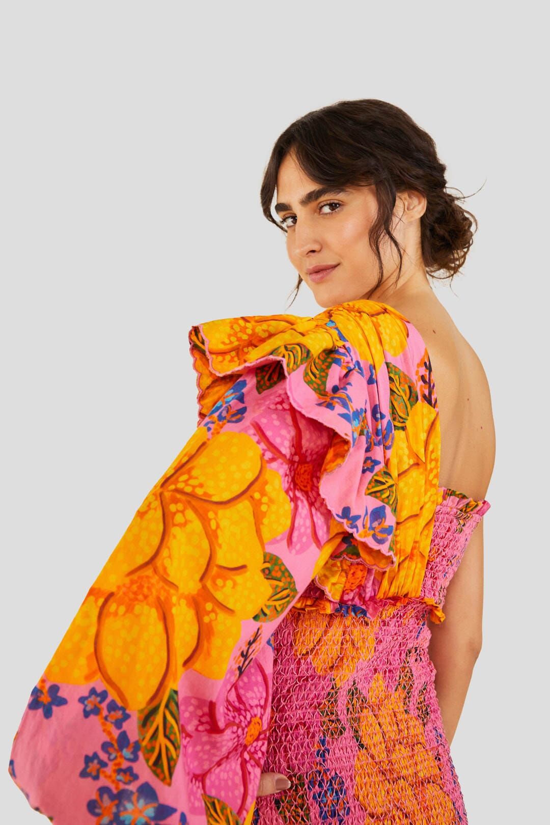 Flowers Garden One Shoulder Mini Dress sold by FARM Rio product image thumbnail 3