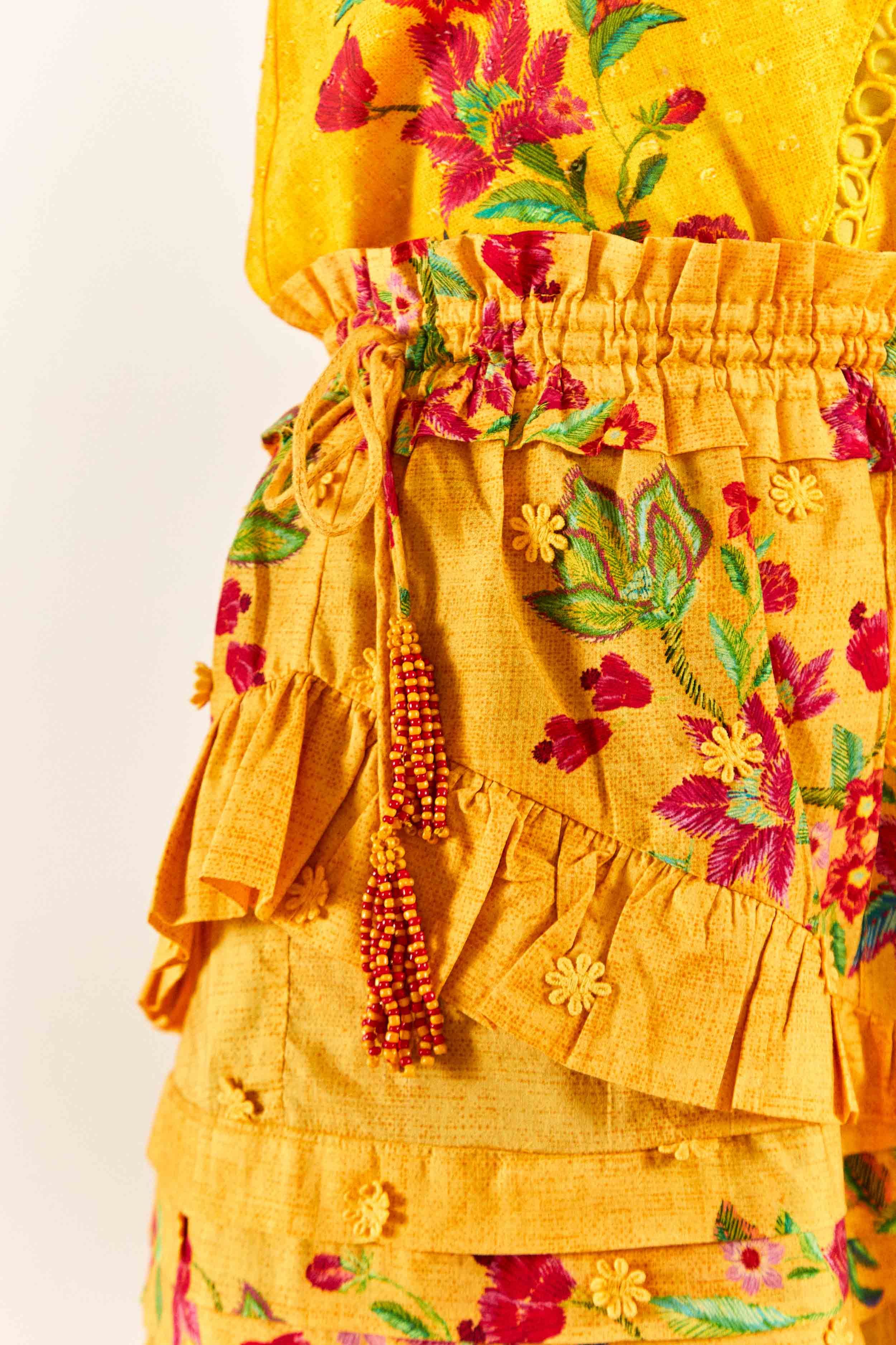 Yellow Flower Dream Layered Mini Skirt sold by FARM Rio product image thumbnail 6