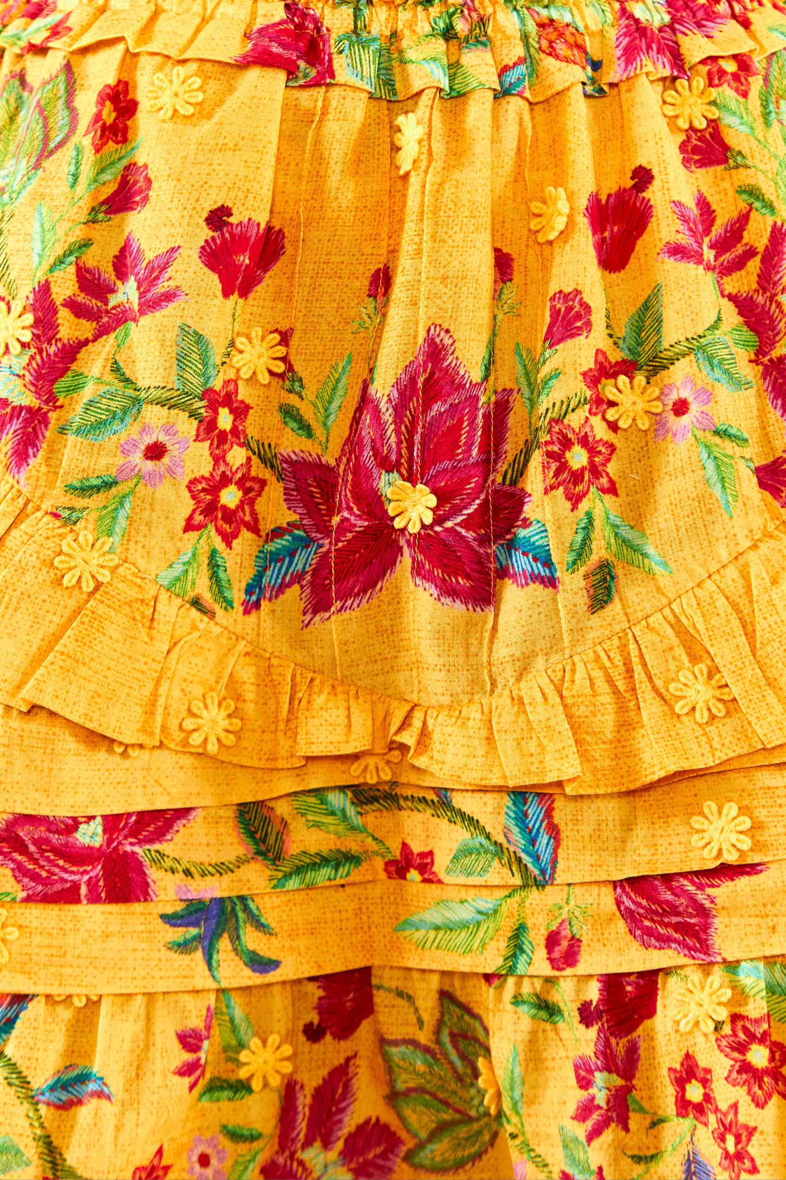 Yellow Flower Dream Layered Mini Skirt sold by FARM Rio product image thumbnail 5