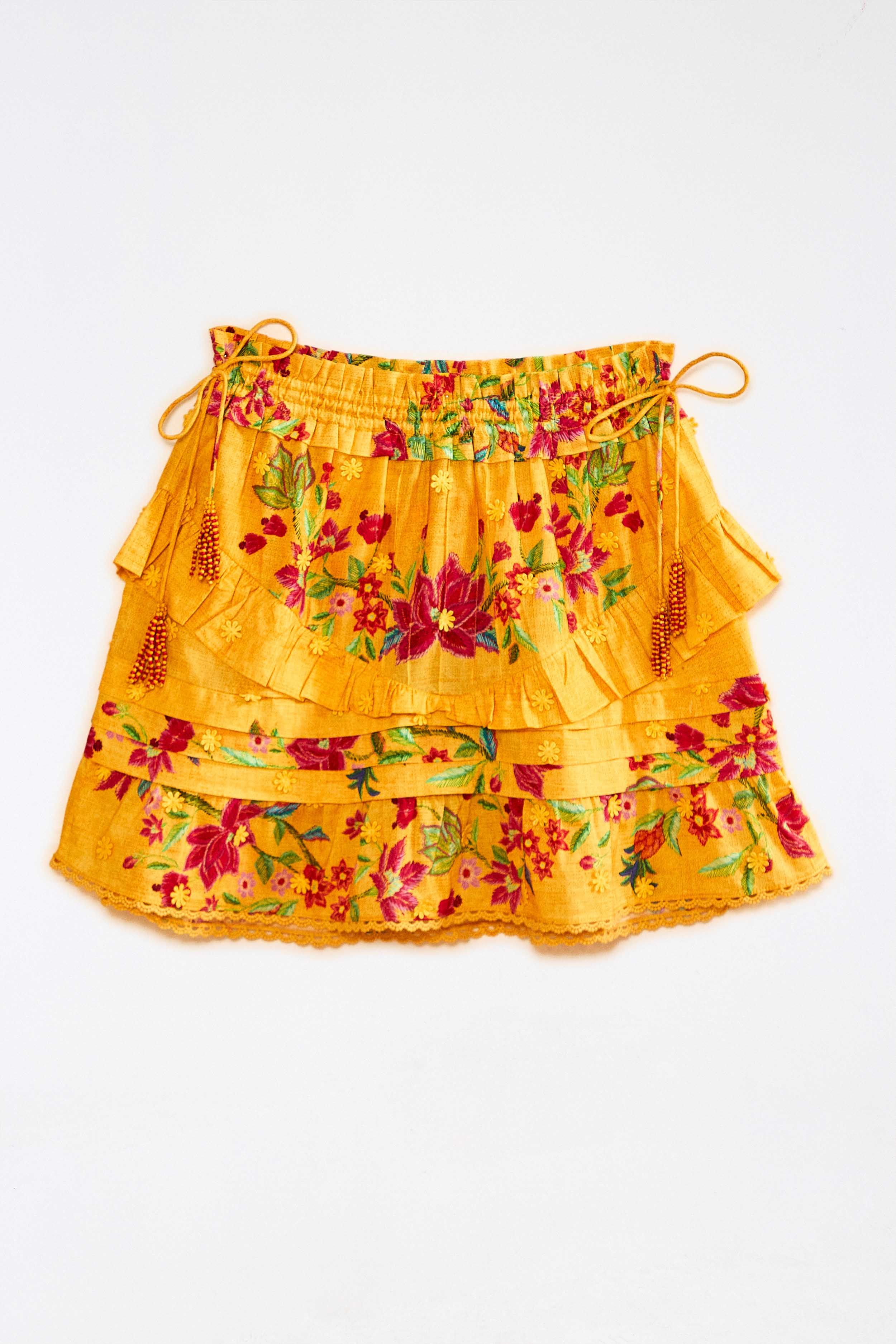Yellow Flower Dream Layered Mini Skirt sold by FARM Rio product image thumbnail 7