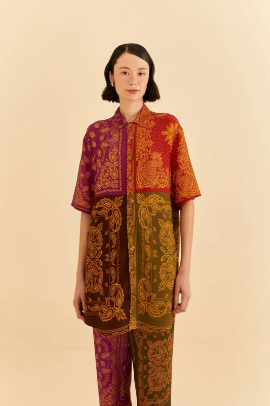 Multicolor Bandana Dream Short Sleeve Shirt sold by FARM Rio