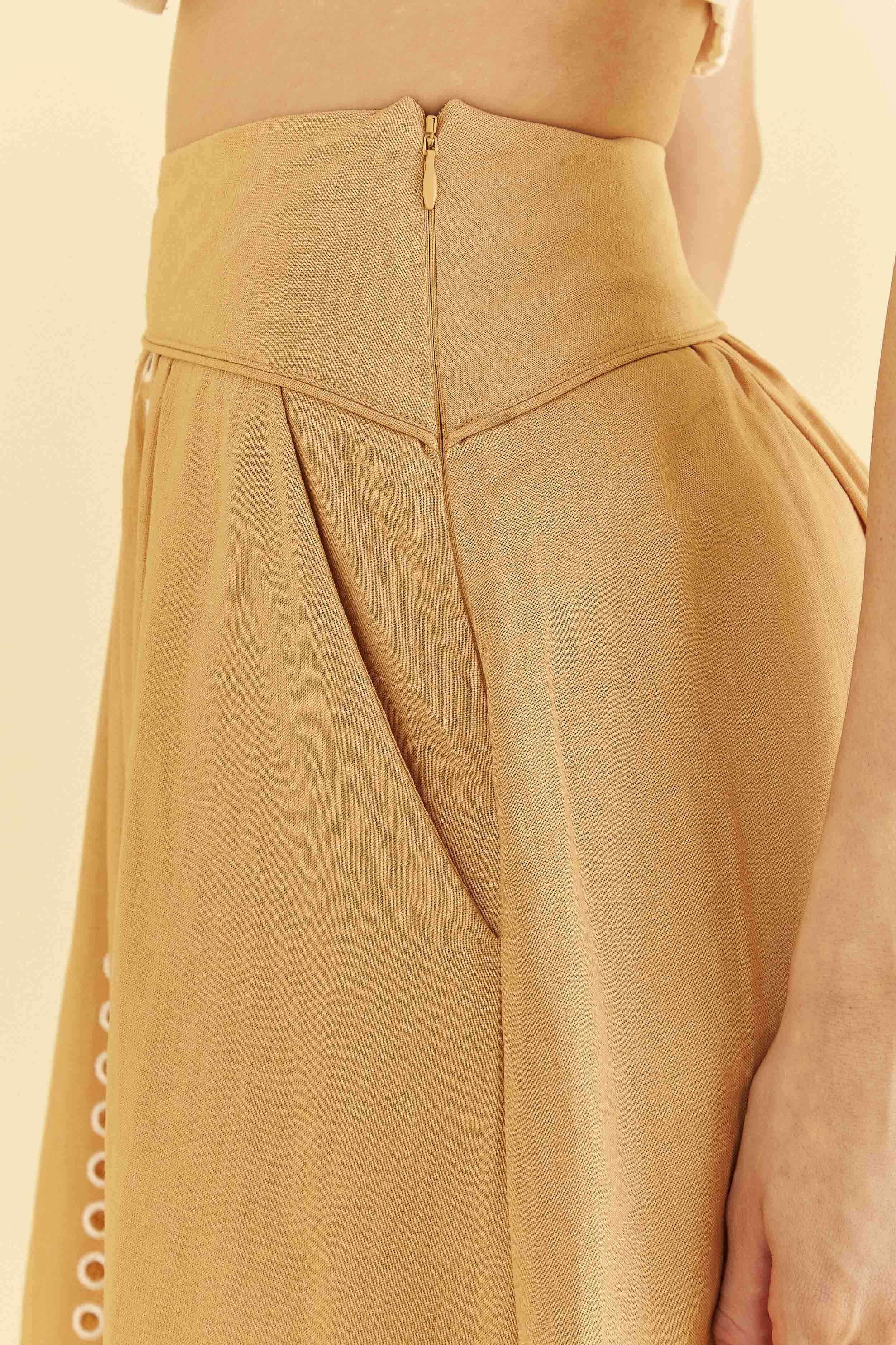 Sand Richelieu Midi Skirt sold by FARM Rio product image thumbnail 5