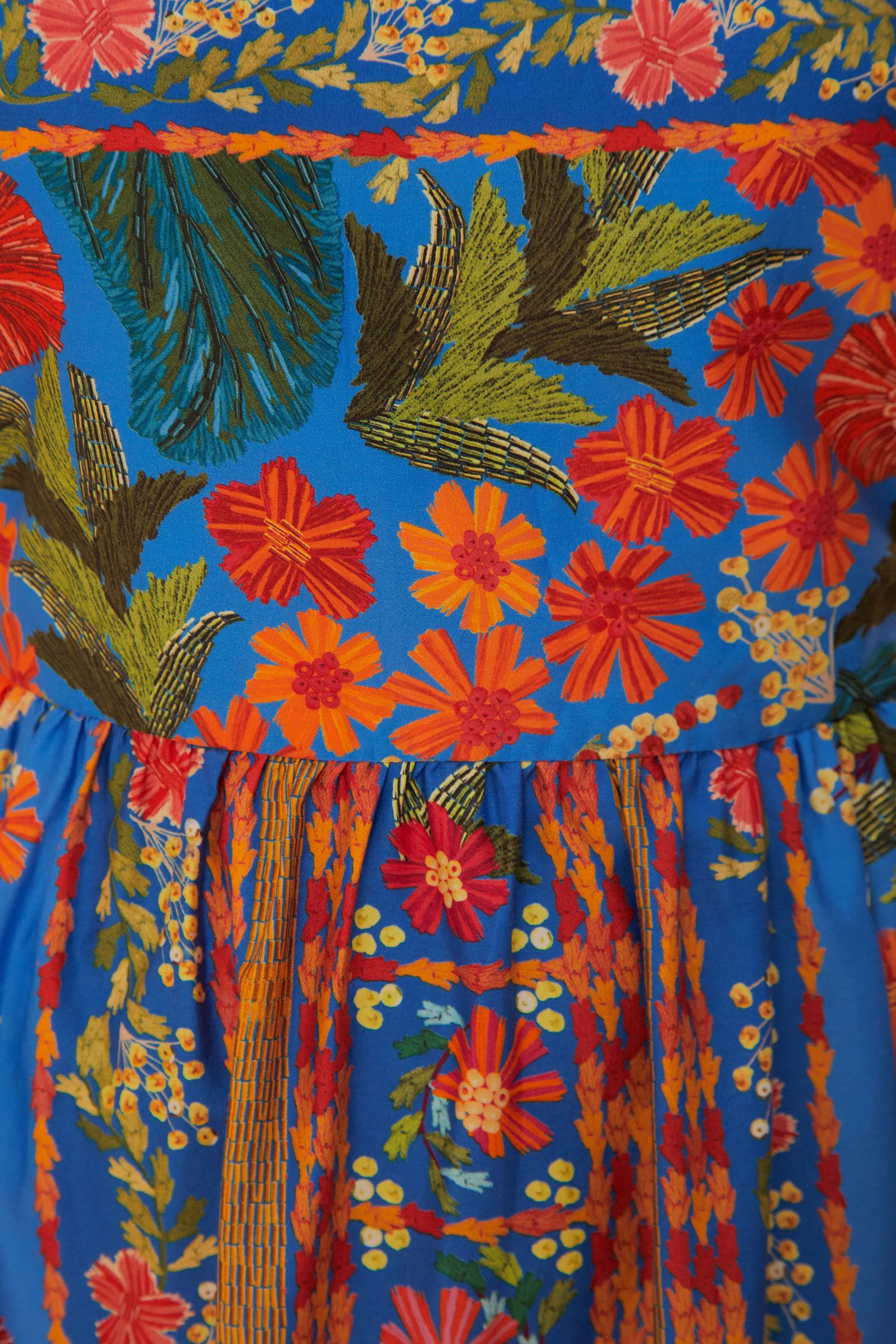 Blue Stitched Garden Maxi Dress sold by FARM Rio product image thumbnail 5