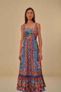 Stiched Garden Blue Maxi Dress sold by FARM Rio
