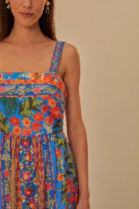 Stiched Garden Blue Maxi Dress sold by FARM Rio
