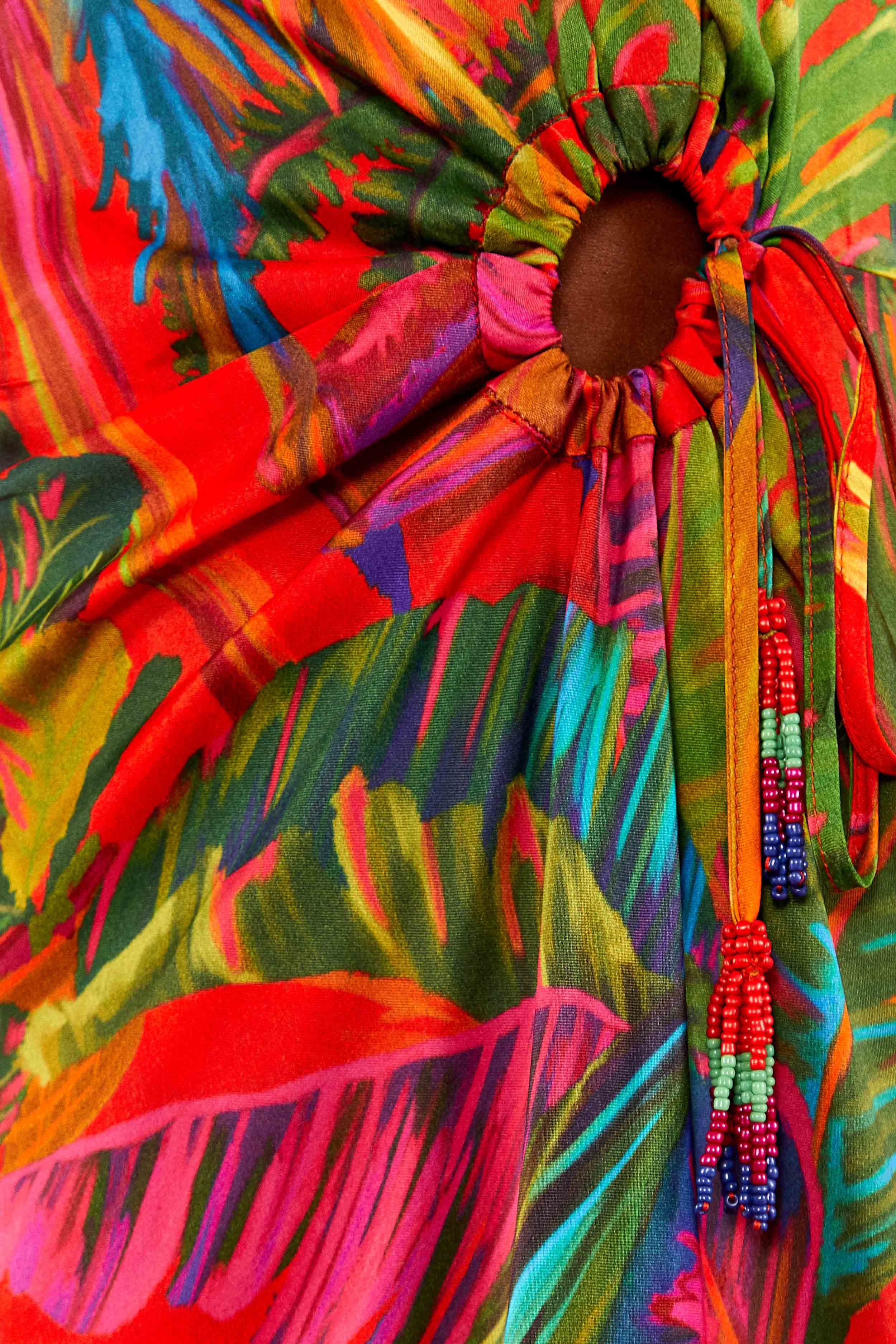 Red Urban Jungle Front Circle Cut Out Midi Dress sold by FARM Rio product image thumbnail 5