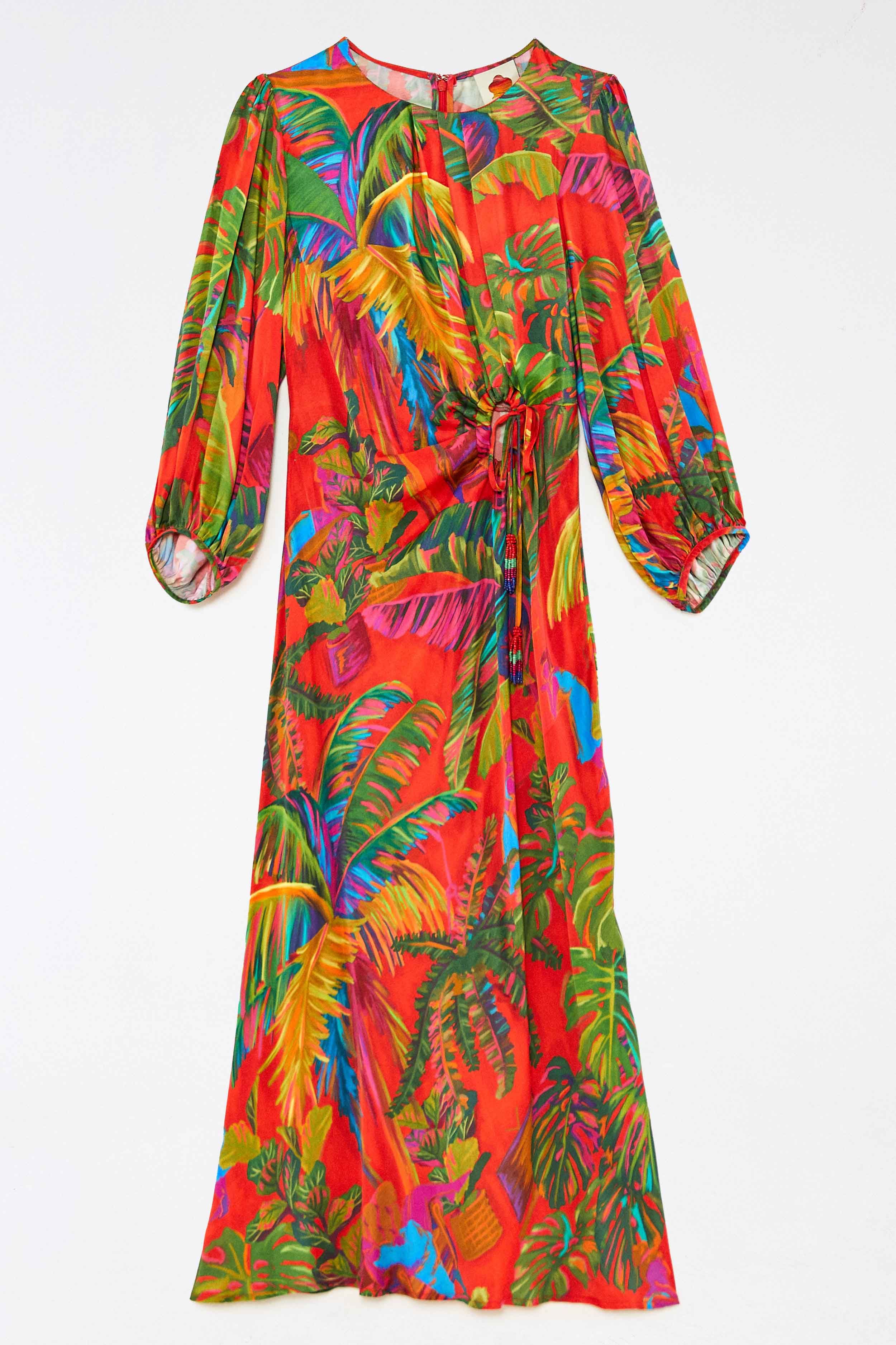 Red Urban Jungle Front Circle Cut Out Midi Dress sold by FARM Rio product image thumbnail 6