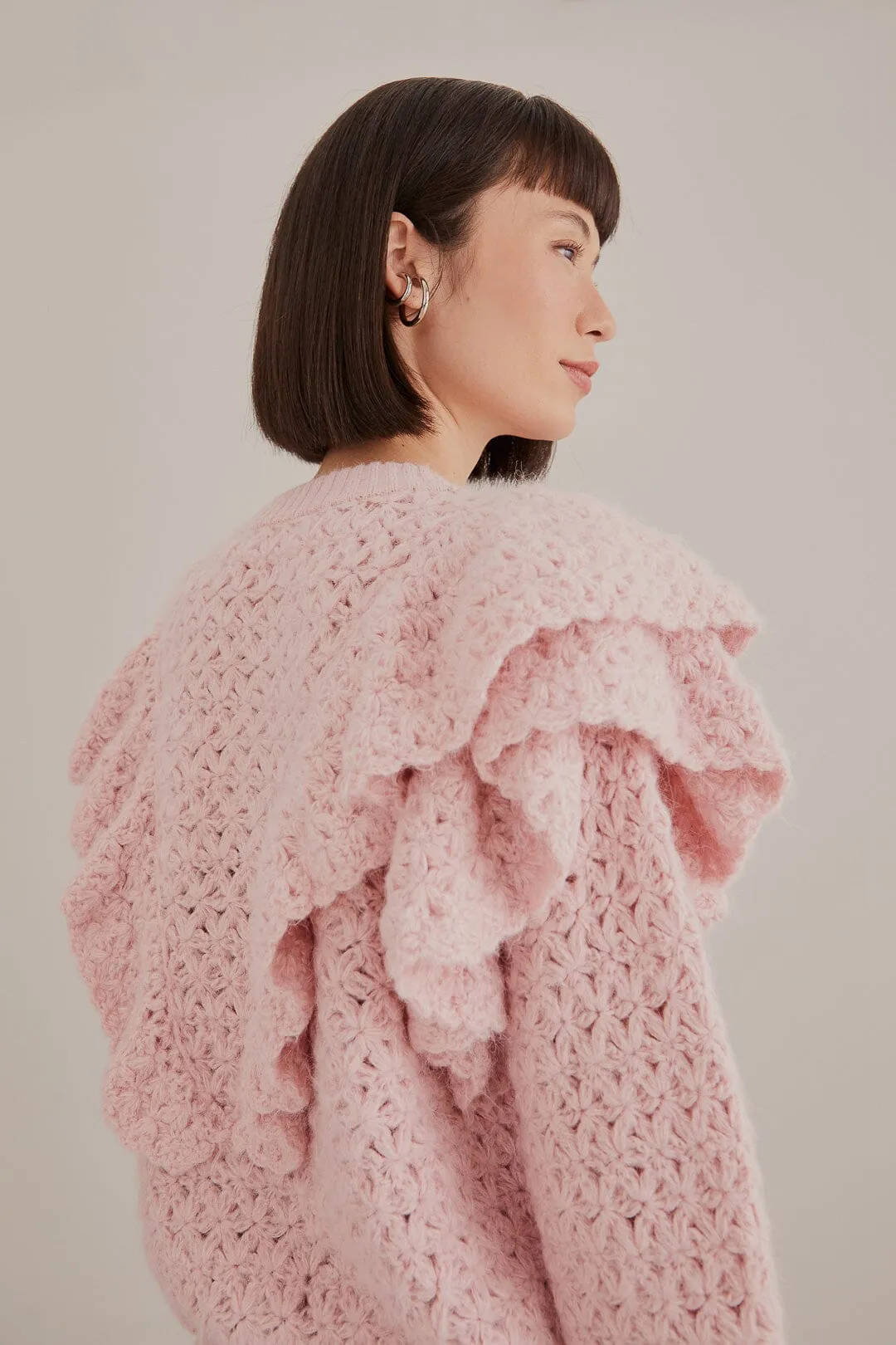 Pink Flower Texture Knit Cardigan sold by FARM Rio product image thumbnail 5