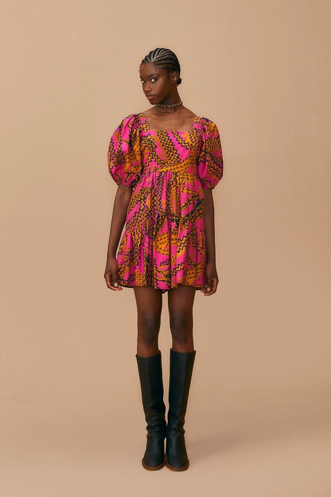Pink Croco Short Sleeve Mini Dress sold by FARM Rio