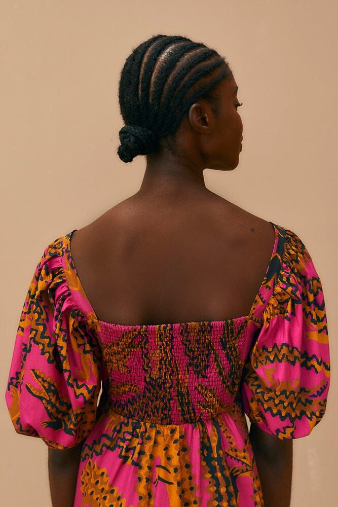 Pink Croco Short Sleeve Mini Dress sold by FARM Rio product image thumbnail 5