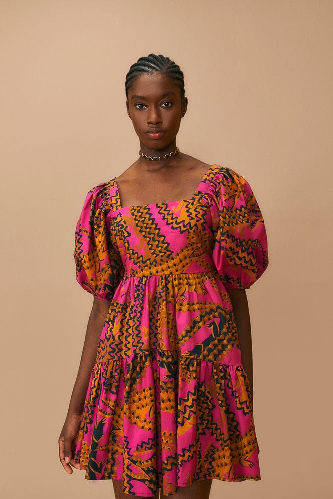 Pink Croco Short Sleeve Mini Dress sold by FARM Rio product image thumbnail 2