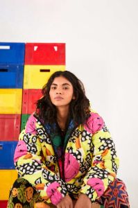 Rainbow Toucans Smiley® Reversible Puffer Jacket sold by FARM Rio