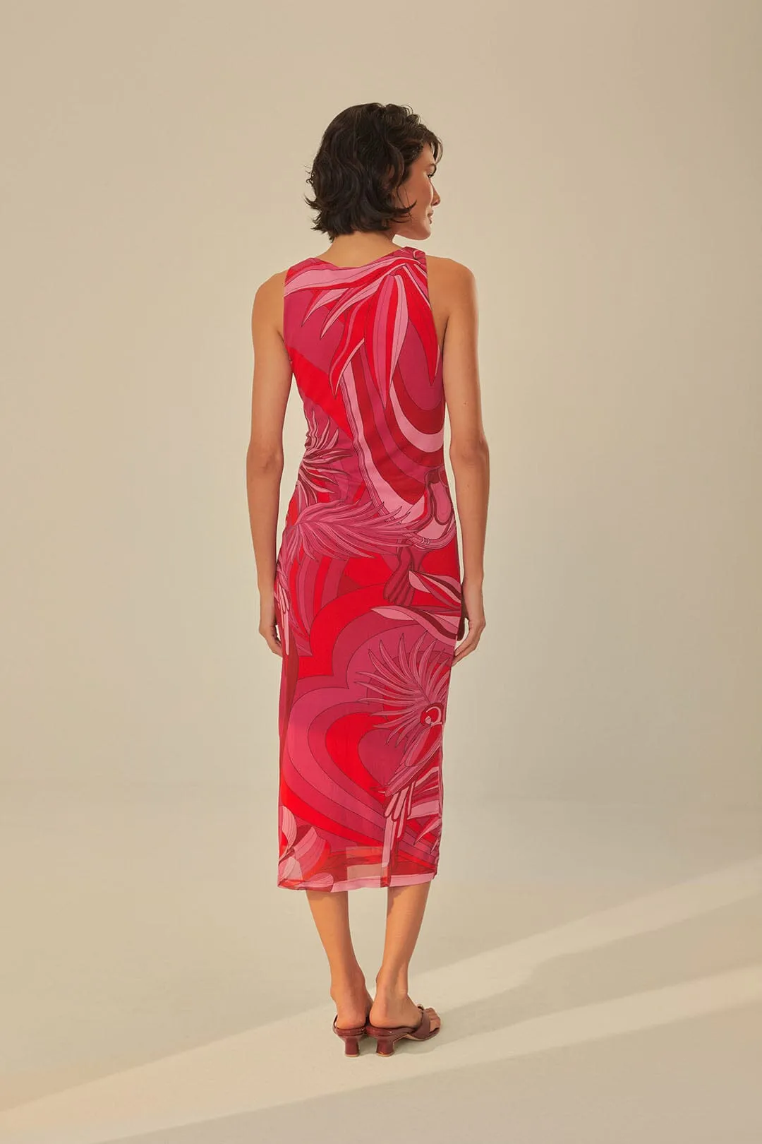 Red Endless Summer Tulle Midi Dress sold by FARM Rio product image thumbnail 4