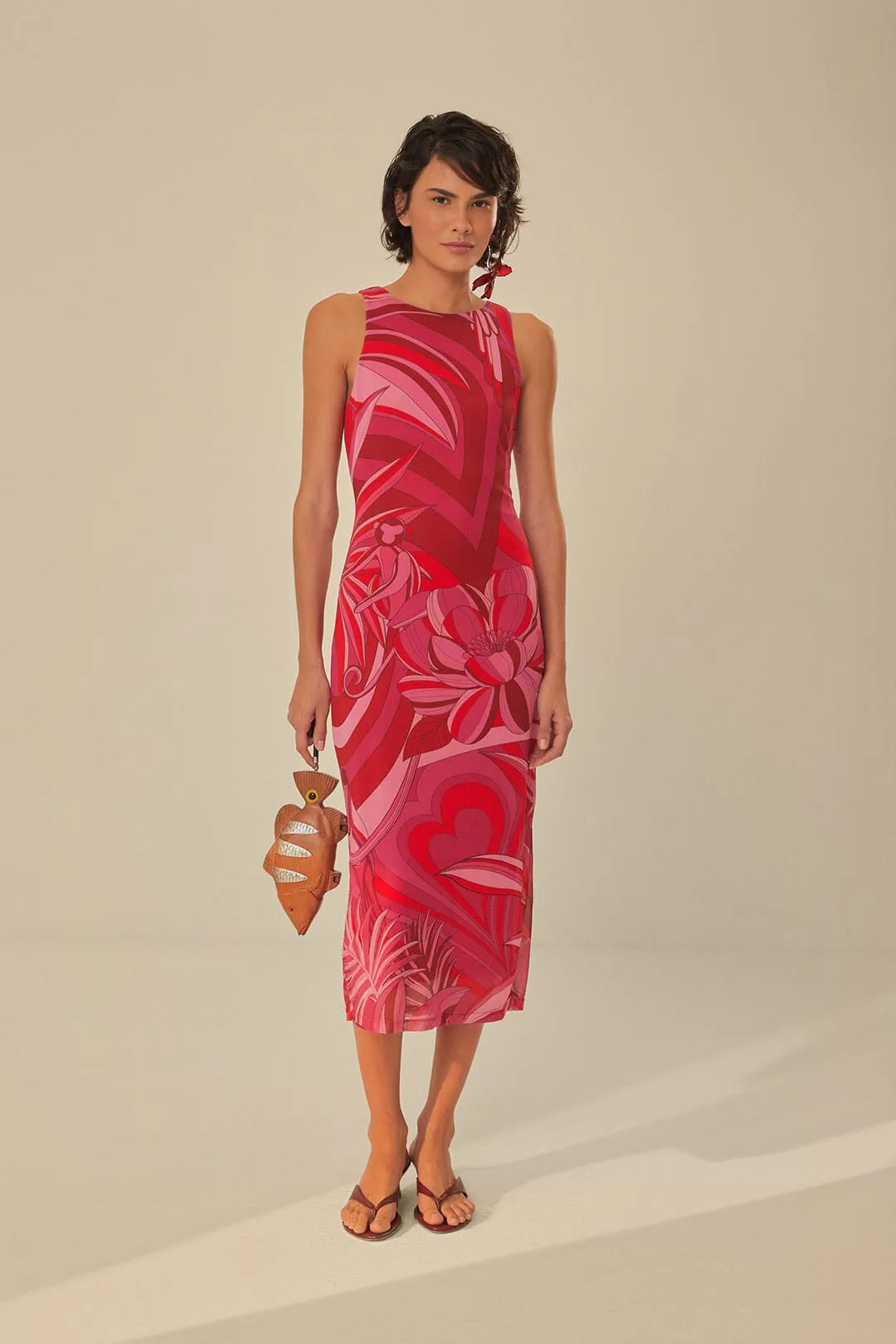 Red Endless Summer Tulle Midi Dress sold by FARM Rio