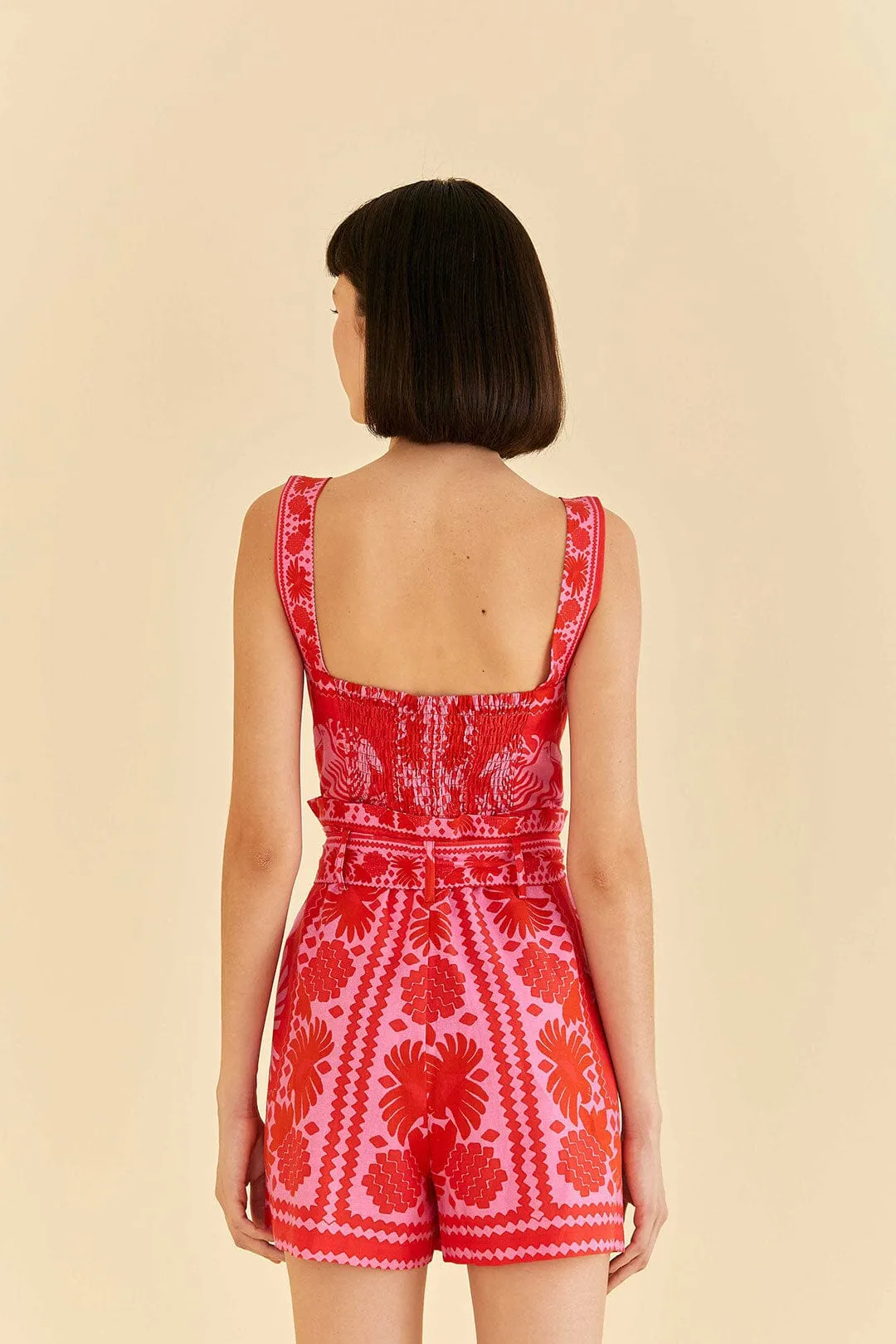 Red Jungle Scarf Romper sold by FARM Rio product image thumbnail 4