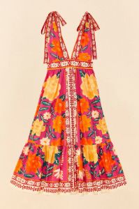 Pink Flower Tapestry Midi Dress sold by FARM Rio