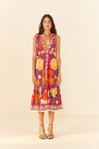 Pink Flower Tapestry Midi Dress sold by FARM Rio