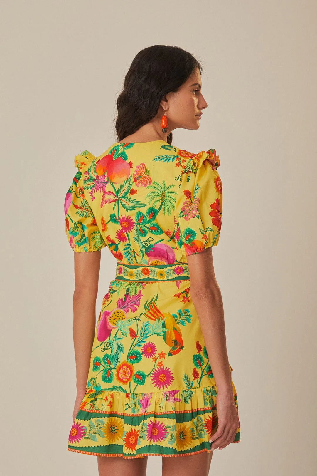 Yellow Delicate Fruit Garden Organic Cotton Mini Dress sold by FARM Rio product image thumbnail 4