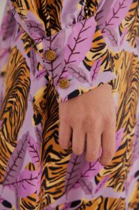 Lavender Tiger Leaves Midi Dress sold by FARM Rio