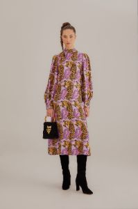 Lavender Tiger Leaves Midi Dress sold by FARM Rio