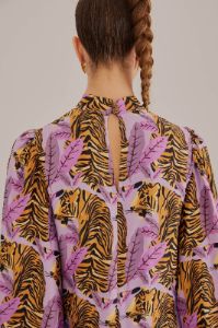 Lavender Tiger Leaves Midi Dress sold by FARM Rio