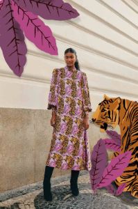 Lavender Tiger Leaves Midi Dress sold by FARM Rio