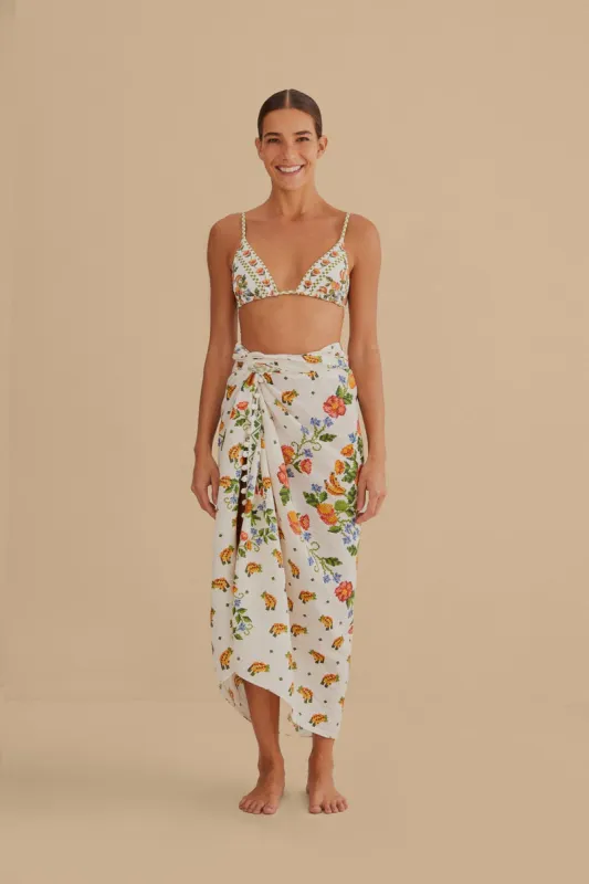 White Summer Vitamin Sarong sold by FARM Rio