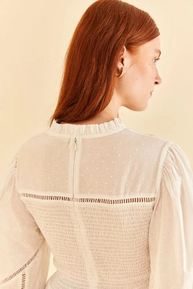 Off-White Smocked Blouse sold by FARM Rio product image thumbnail 5