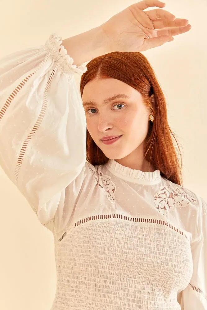 Off-White Smocked Blouse sold by FARM Rio product image thumbnail 2