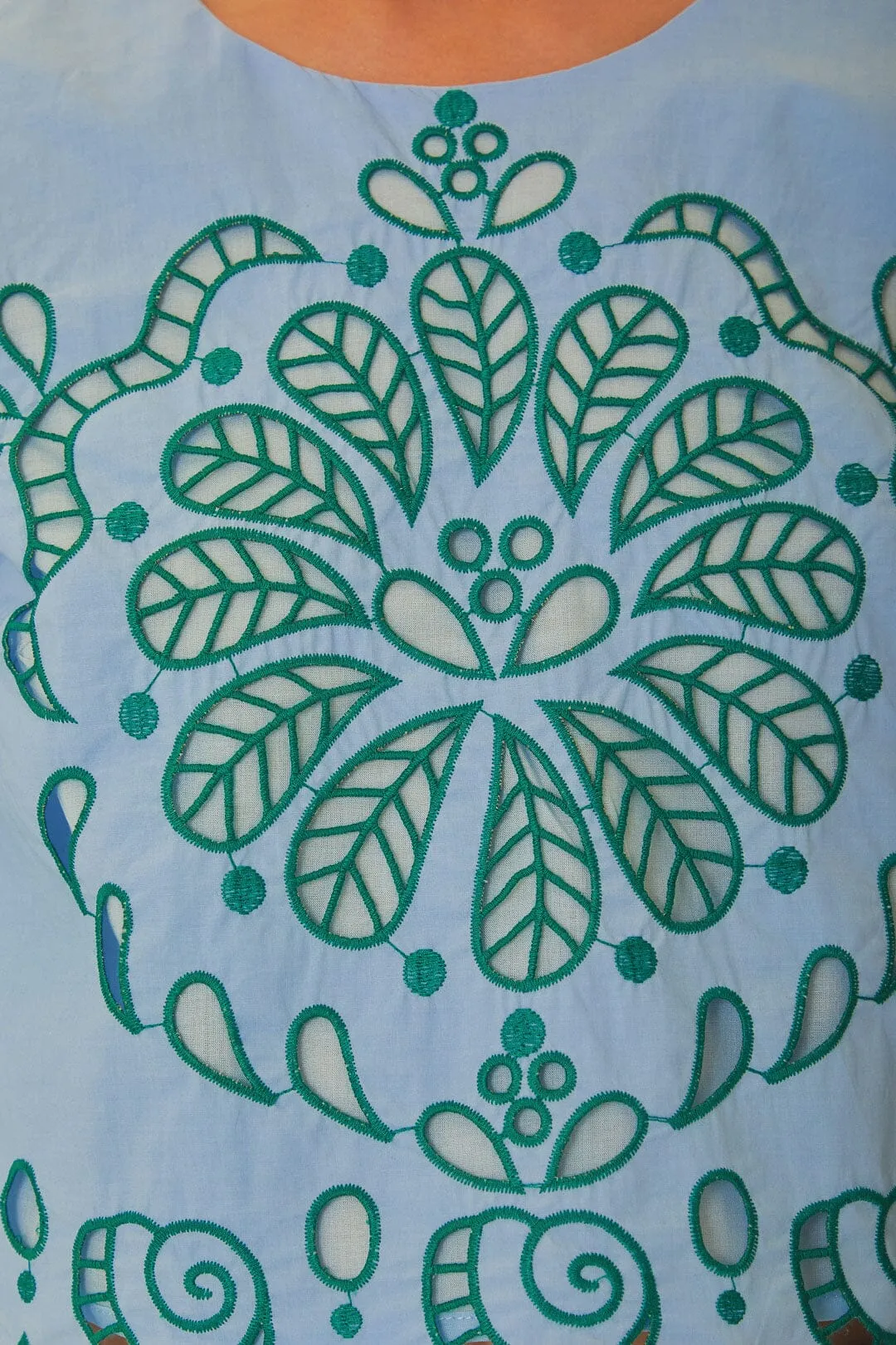 Light Blue And Green Graphic Richelieu Crop Top sold by FARM Rio product image thumbnail 5