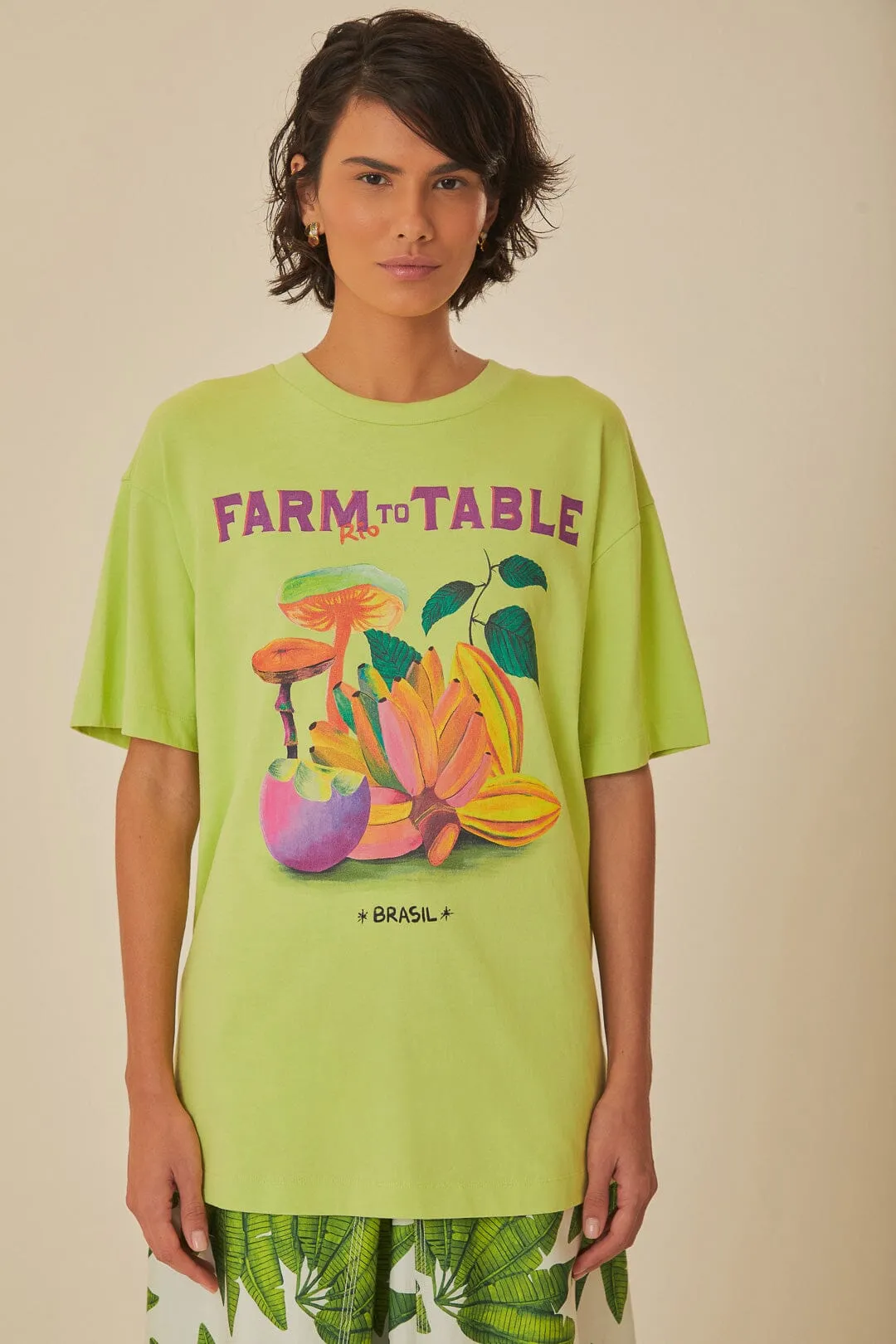 Green Farm Rio To Table Organic Cotton T-Shirt sold by FARM Rio