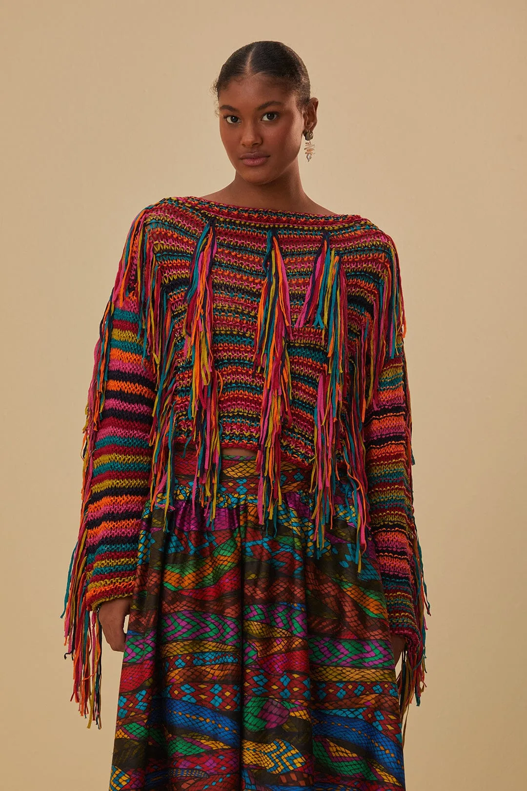 Colorful Stripes Knit Sweater sold by FARM Rio