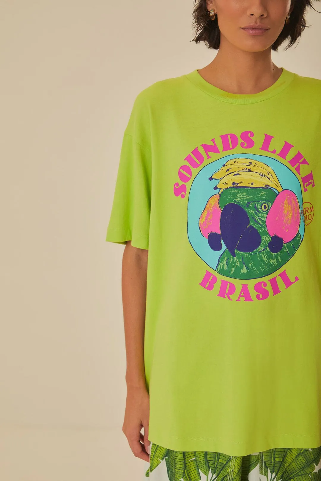 Green Sounds Like Brasil Organic Cotton T-Shirt sold by FARM Rio product image thumbnail 2