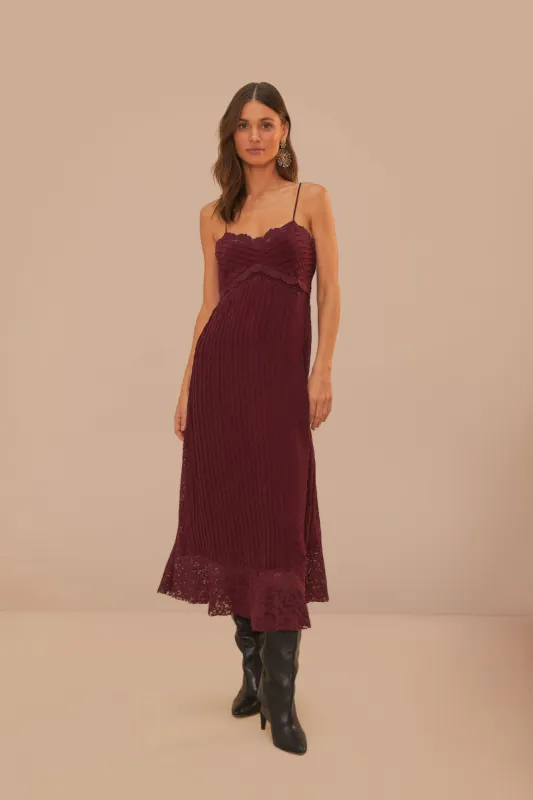 Purple Lace Sleeveless Midi Dress sold by FARM Rio