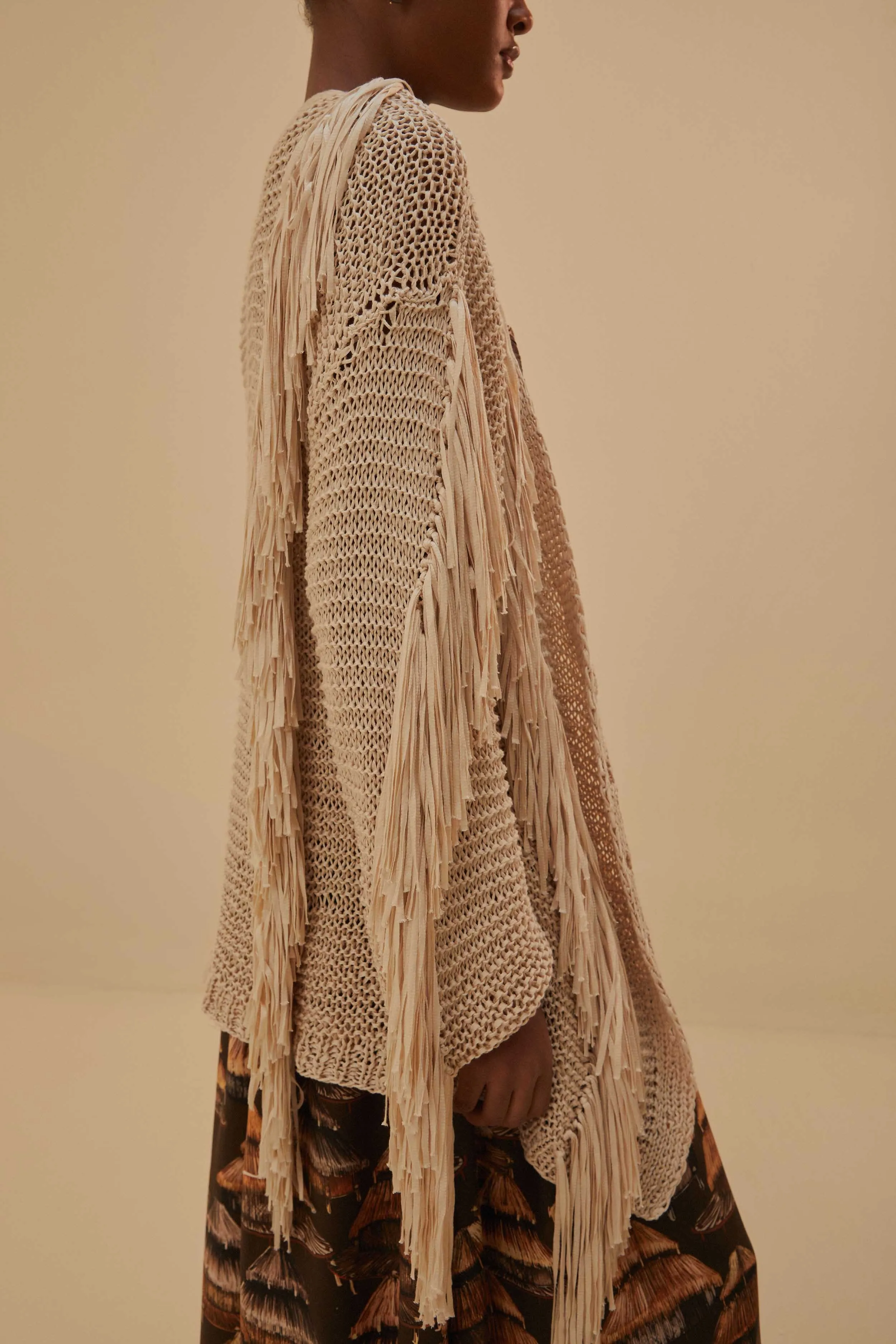 Sand Stripes Fringes Knit Cardigan sold by FARM Rio product image thumbnail 2