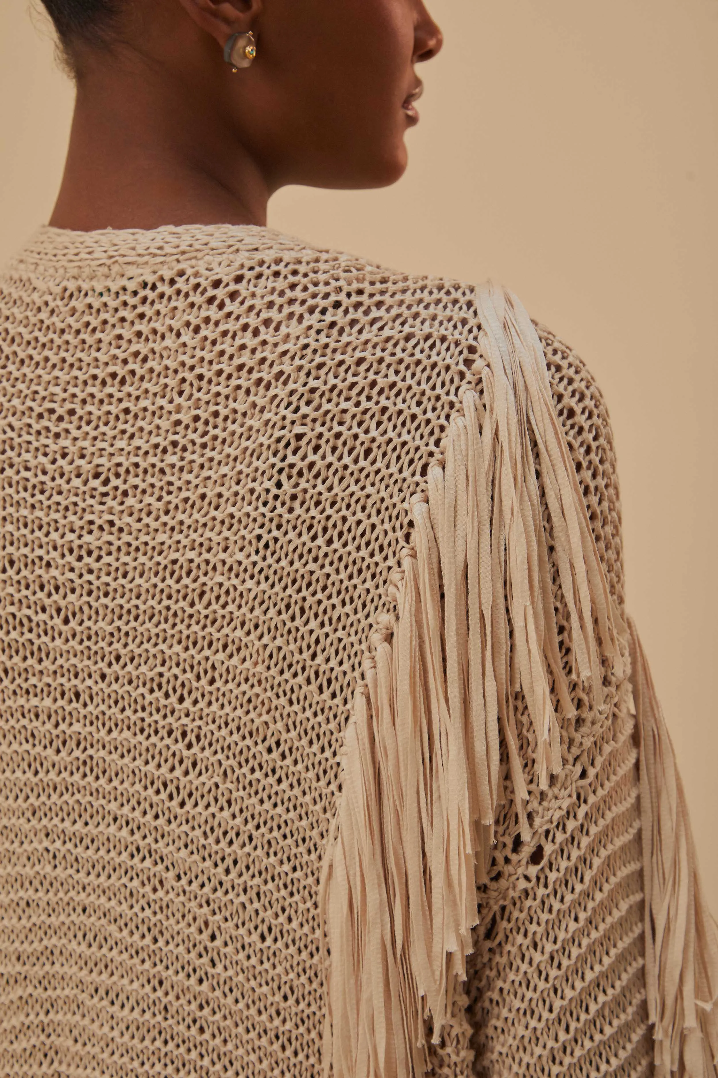 Sand Stripes Fringes Knit Cardigan sold by FARM Rio product image thumbnail 5