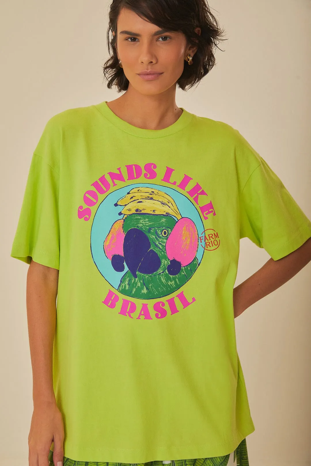 Green Sounds Like Brasil Organic Cotton T-Shirt sold by FARM Rio