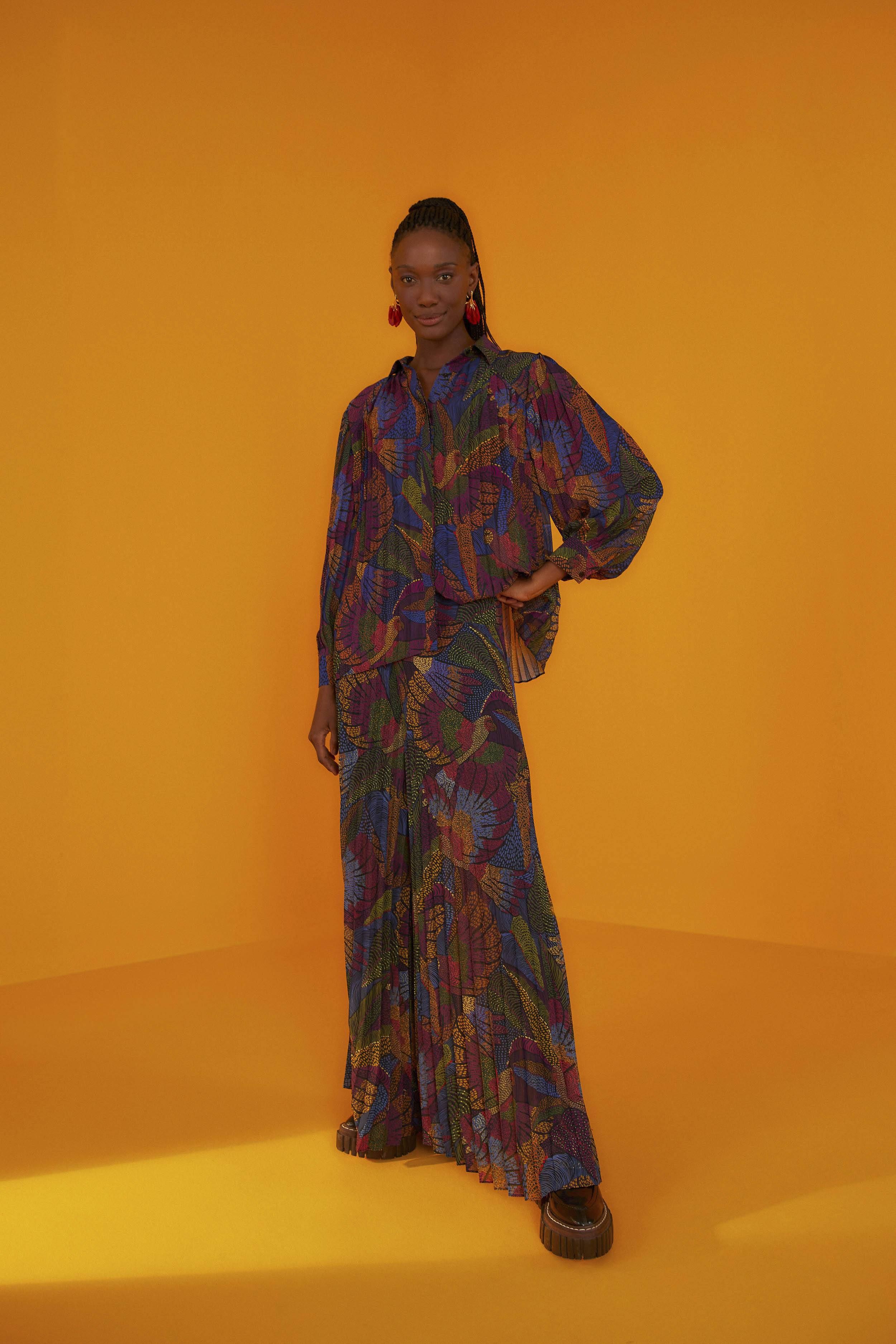 tropical garden puff sleeve blouse sold by FARM Rio product image thumbnail 3