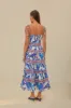 Off-White Blue Foliage Midi Dress sold by FARM Rio
